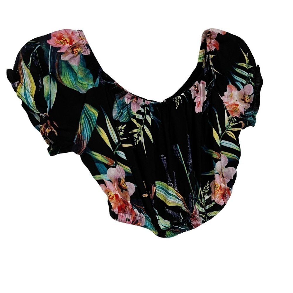 NWT TwentyFourSeven Floral Print Crop Top S tropical Hawaiian cropped floral - Picture 5 of 13